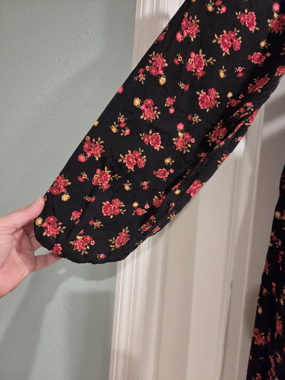 Old Navy Floral Smocked Square Neck Long Sleeve Mini Dress Medium - Picture 5 of 8